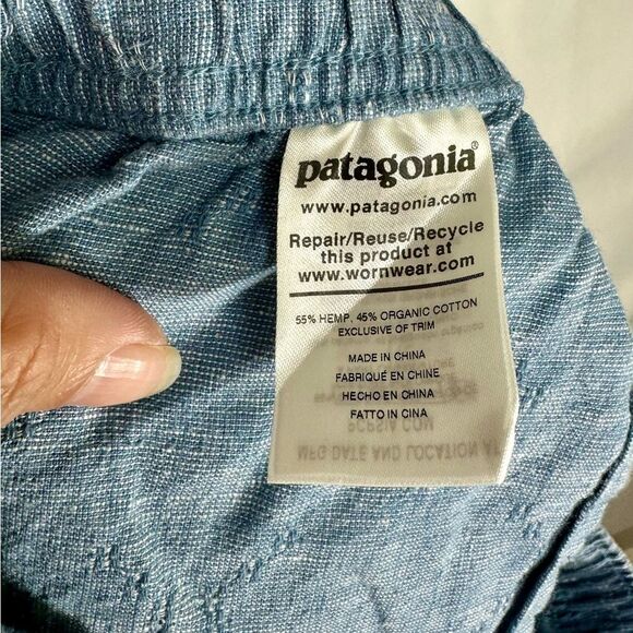 Patagonia Island Hemp Beach Blue Joggers Drawstring Lounge Baggy Pants Size S - Picture 12 of 15